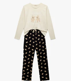 Online Bear Printed Pajama Set DAMES Loungewear