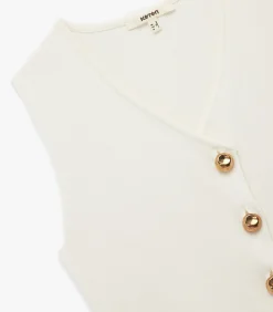 Buttoned Knit Vest DAMES Sportkledij