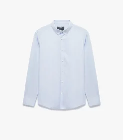 Heren Koton Buttoned Neck Shirt