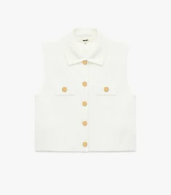 Crew Neck Knit Vest DAMES Sportkledij