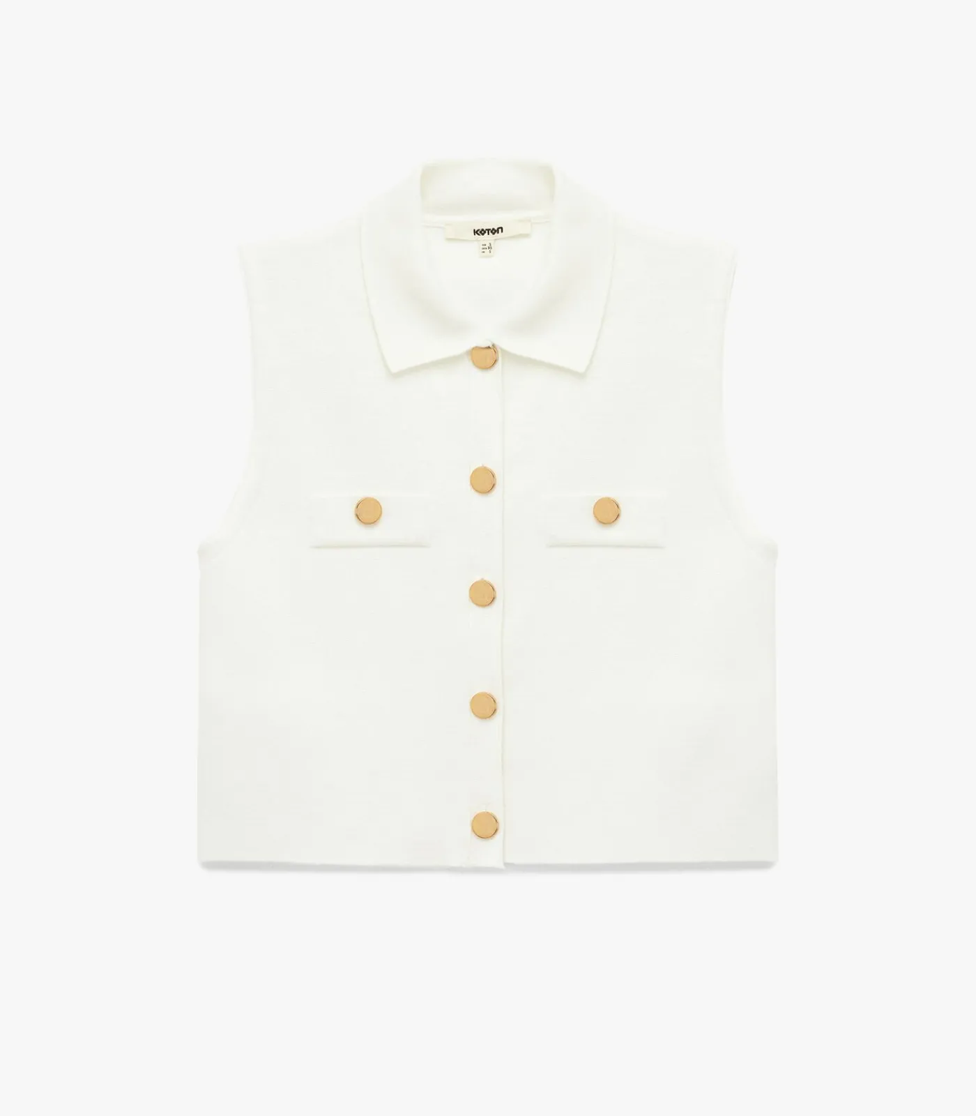 Crew Neck Knit Vest DAMES Sportkledij