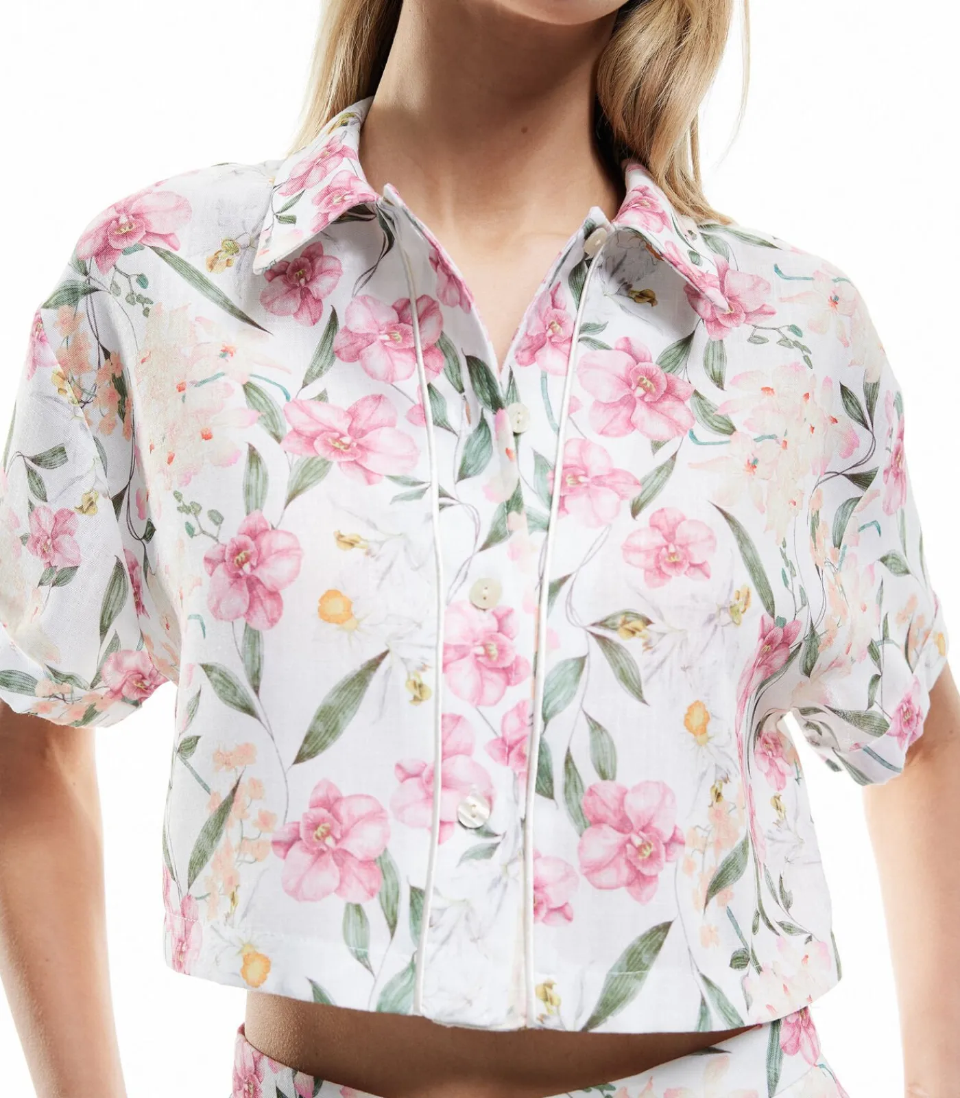 DAMES Koton Floral Crop Shirt