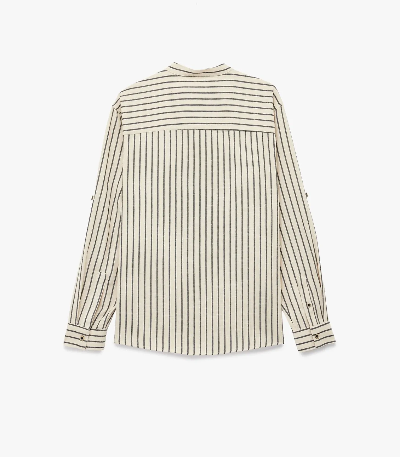 Heren Koton Mandarin Neck Shirt