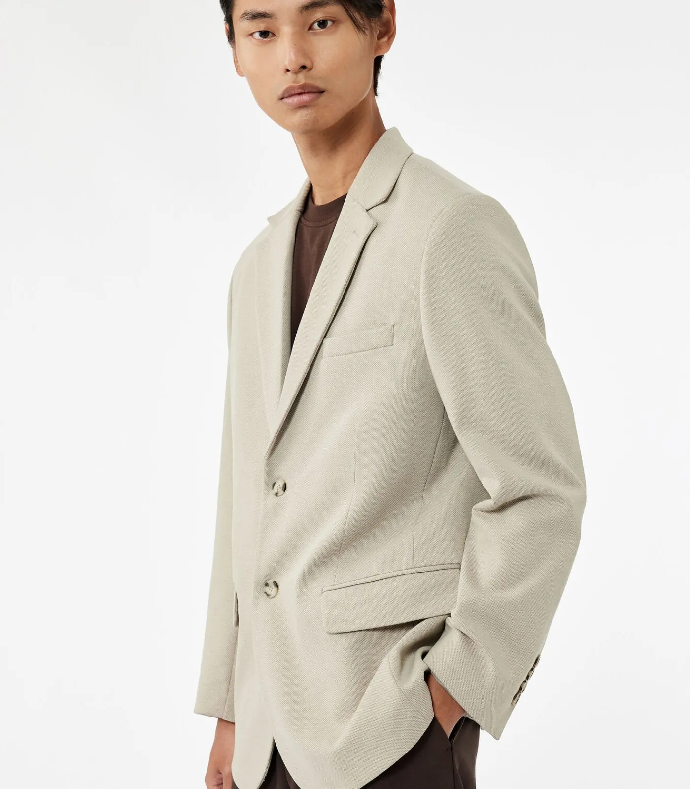 Heren Koton Mono Neck Blazer Jacket