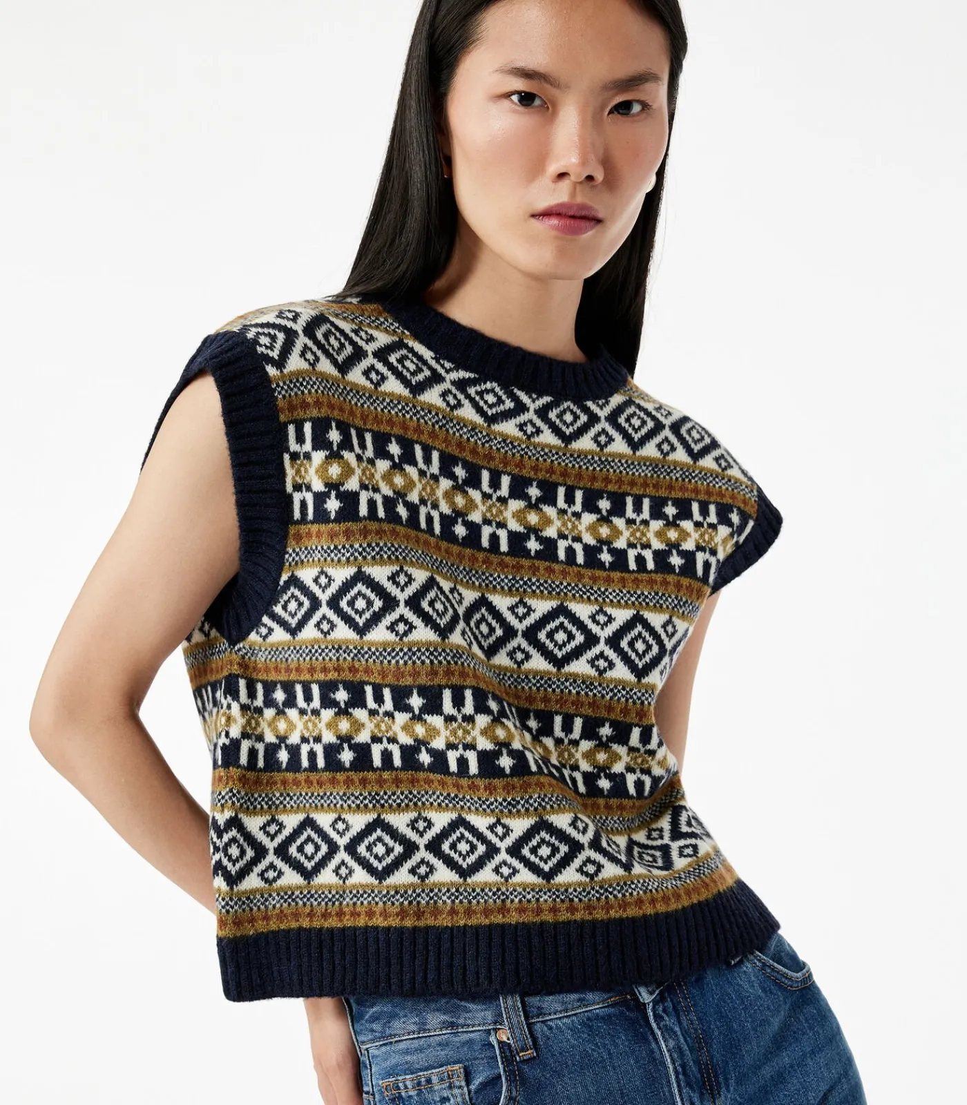 Oversized Knit Vest DAMES Sportkledij