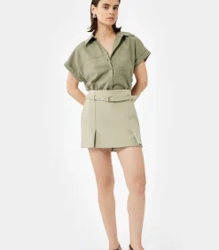DAMES Koton Pocket Detail Crop Shirt