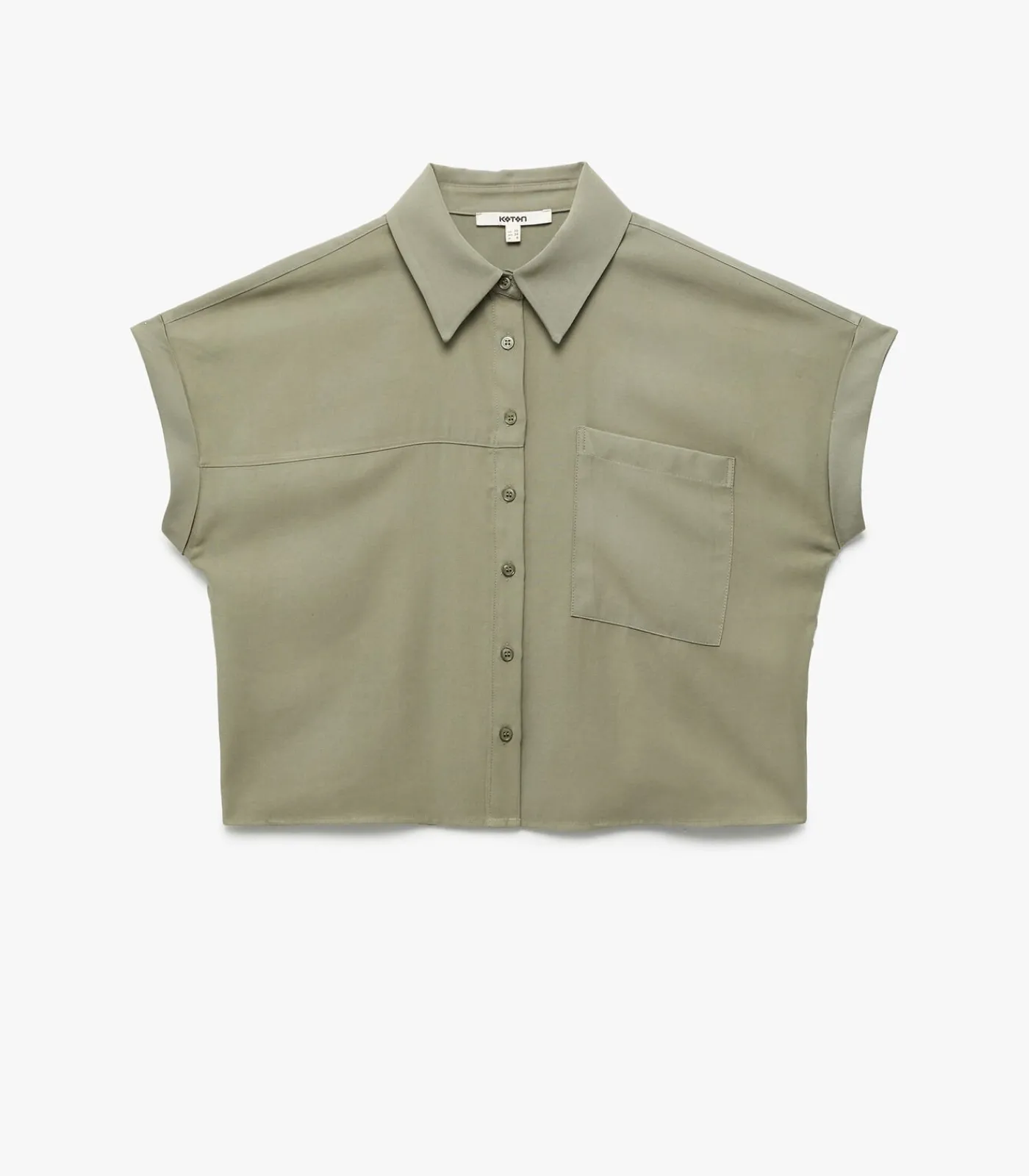 DAMES Koton Pocket Detail Crop Shirt