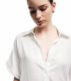 Discount Satin Oversize Shirt DAMES Overhemden & Blouses