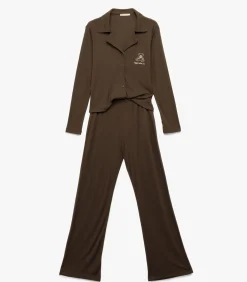 Outlet Shirt Collar Pajama Set DAMES Loungewear