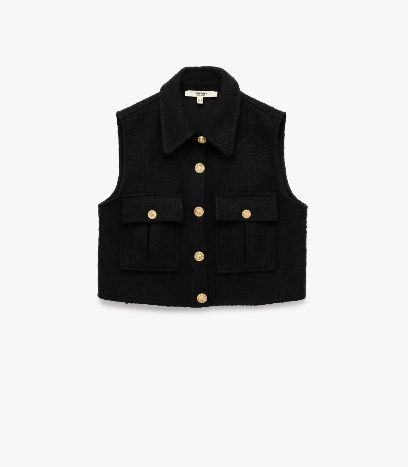 Clearance Tweed Crop Vest DAMES Sportkledij