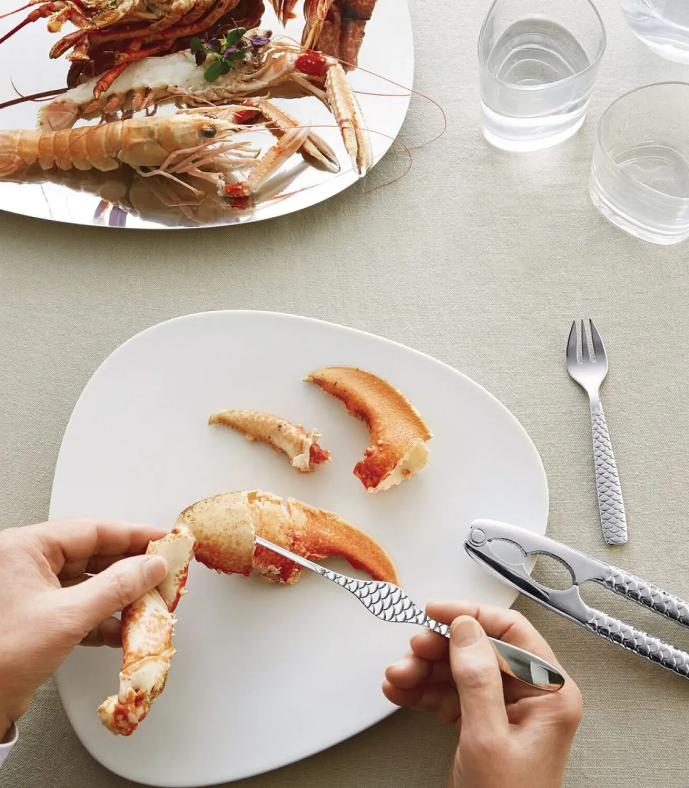 ALESSI Kreeftenvork Colombina Fish - FM23/34S4 - 4 Stuks - door Doriana & Massimiliano Fuksas