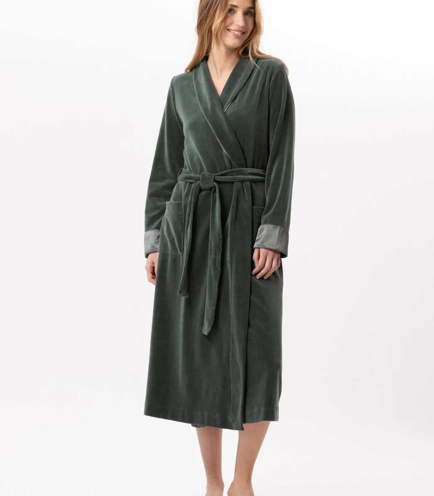 DAMES LE CHAT Kruislingse badjas van fluweel ESSENTIEL H67A