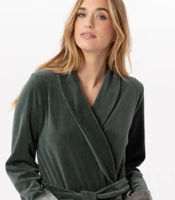 DAMES LE CHAT Kruislingse badjas van fluweel ESSENTIEL H67A