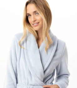 DAMES LE CHAT Kruislingse badjas van flanellen pluche ESSENTIEL H61B