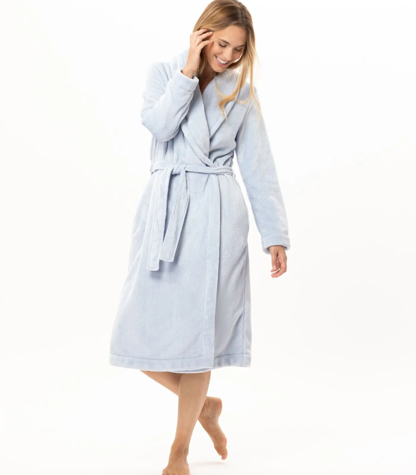 DAMES LE CHAT Kruislingse badjas van flanellen pluche ESSENTIEL H61B