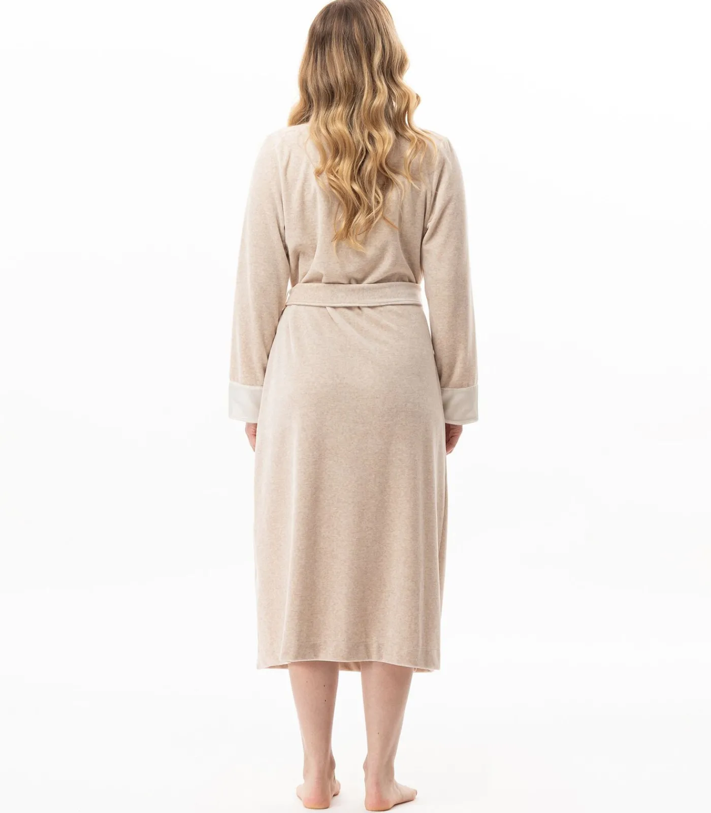 Hot Kruislingse badjas van fluweel ESSENTIEL H67A DAMES Loungewear