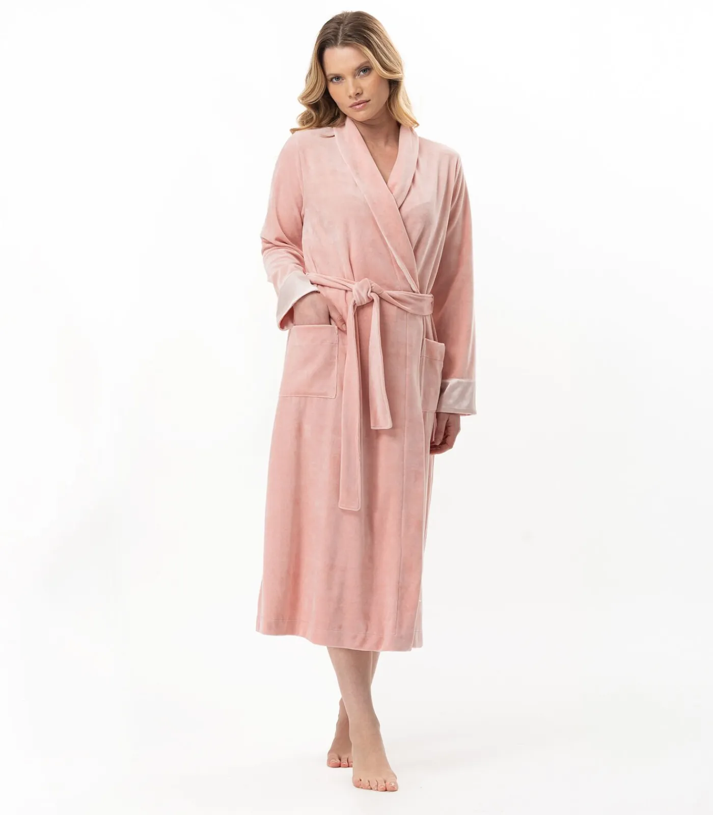 DAMES LE CHAT Kruislingse badjas van fluweel ESSENTIEL H67A