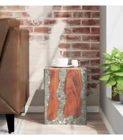 vidaXL Kruk massief teakhout en hars