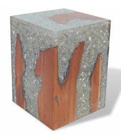 vidaXL Kruk massief teakhout en hars