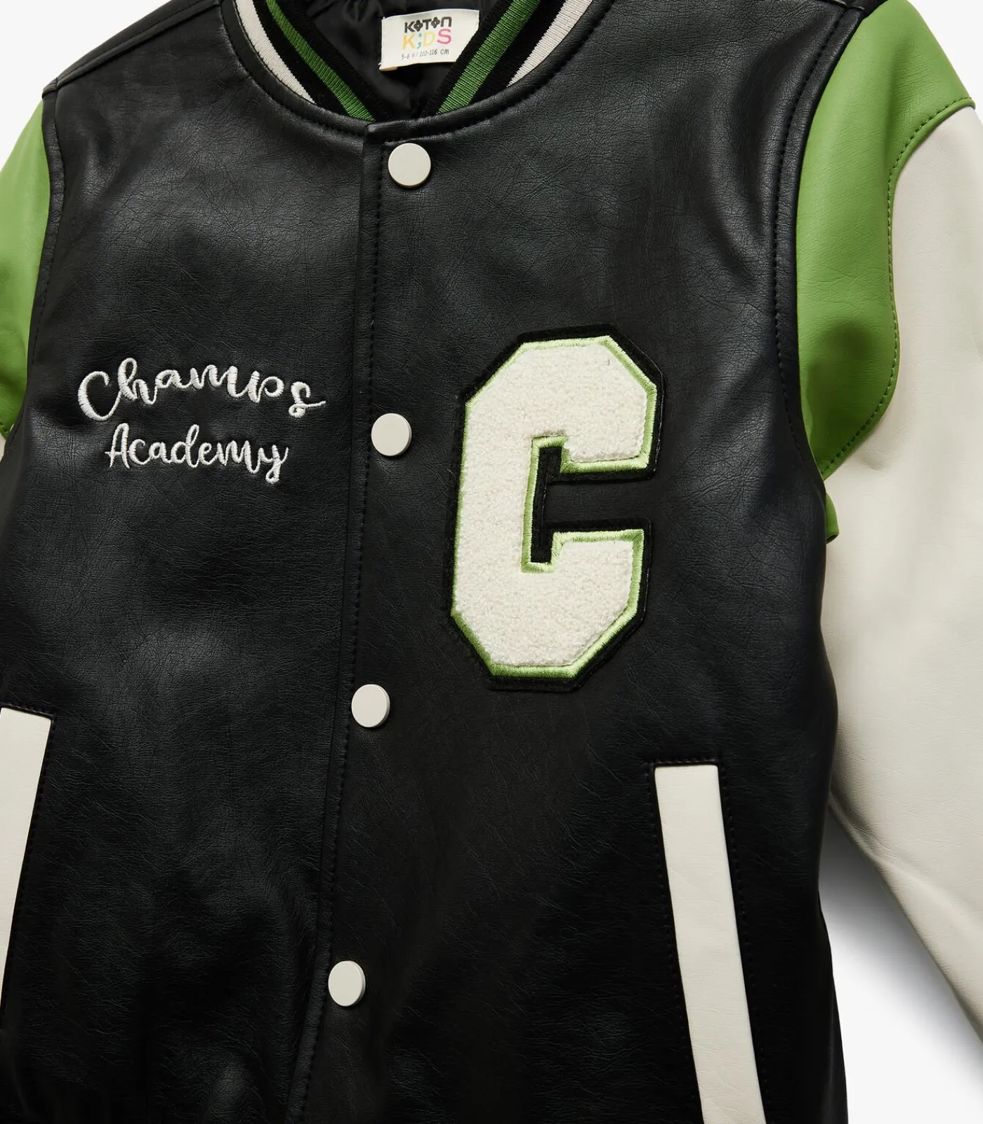 Discount Kunstleren Collegejas voor Jongens met Aplikes en Zakdetails Kinderen Jassen