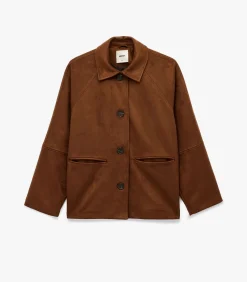 New Kunstsuède Jas Lange Mouwen Knoopsluiting DAMES Jassen