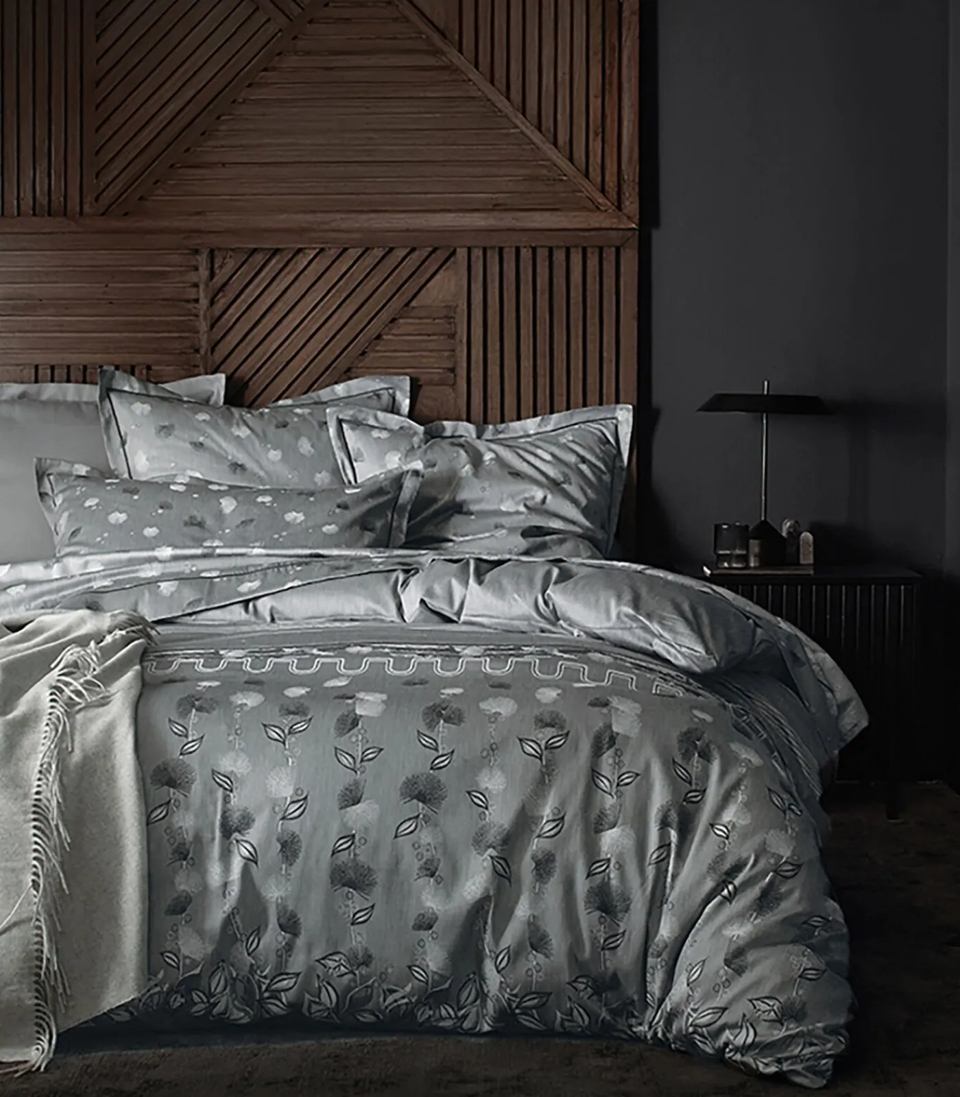 Blanc des Vosges KYOTO Graphite - Kussensloop Jacquard katoen