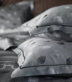 Blanc des Vosges KYOTO Graphite -Laken Jacquard katoen