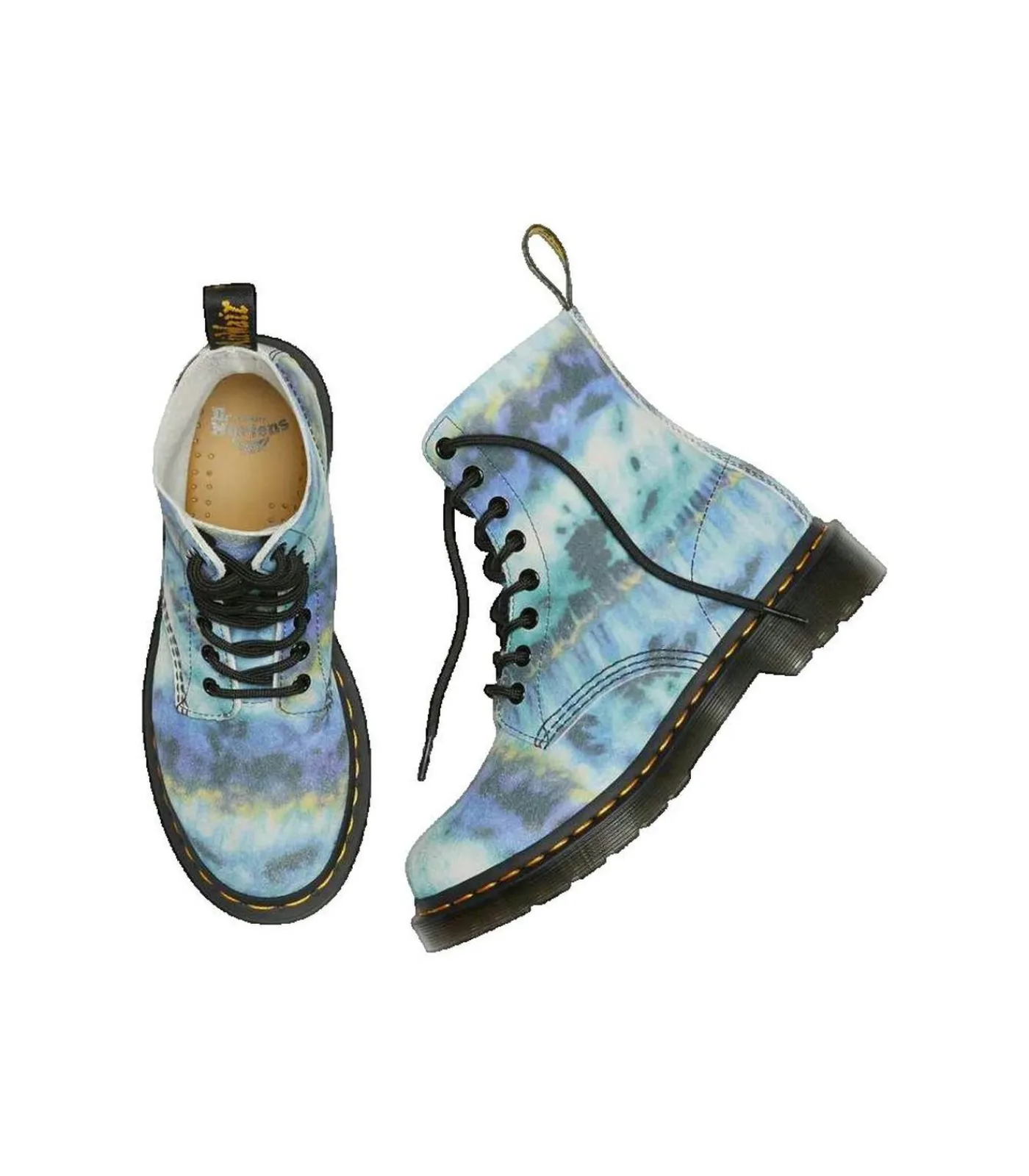 Clearance Laarzen Dr. Martens 1460 Pascal blauw Tie Dye suède Heren Schoenen