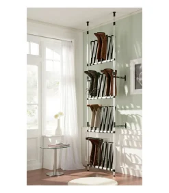 vidaXL Laarzenrek met stangen telescopisch aluminium