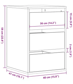 Sale Ladekast 40x41x58 cm bewerkt hout bruin eikenkleurig Meubels