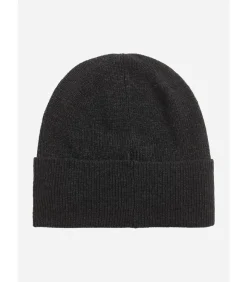 New Lambswool blend ribbed beanie - jet marl Heren Hoeden & Petten
