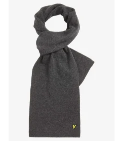 Heren Lyle & Scott Lambswool ribbed scarf - charcoal marl