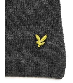 Heren Lyle & Scott Lambswool ribbed scarf - charcoal marl