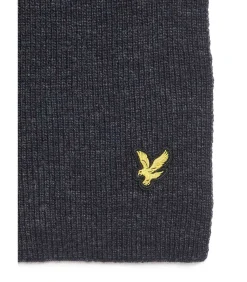 Heren Lyle & Scott Lambswool ribbed scarf - dark navy marl