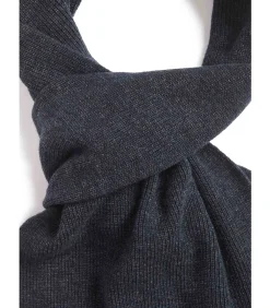 Heren Lyle & Scott Lambswool ribbed scarf - dark navy marl
