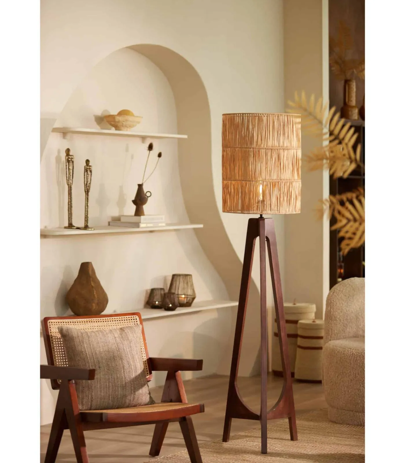 Sale Lampenkap Lanzano - Bruin - 40x40x50cm Lampenkappen