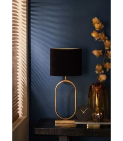 Light & Living Lampenkap Ovaal Velours - Zwart - 30x15x25cm