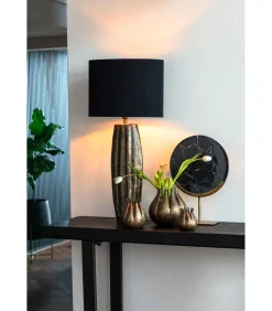 Light & Living Lampenkap Ovaal Velours - Zwart - 30x15x25cm