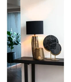 Light & Living Lampenkap Ovaal Velours - Zwart - 30x15x25cm