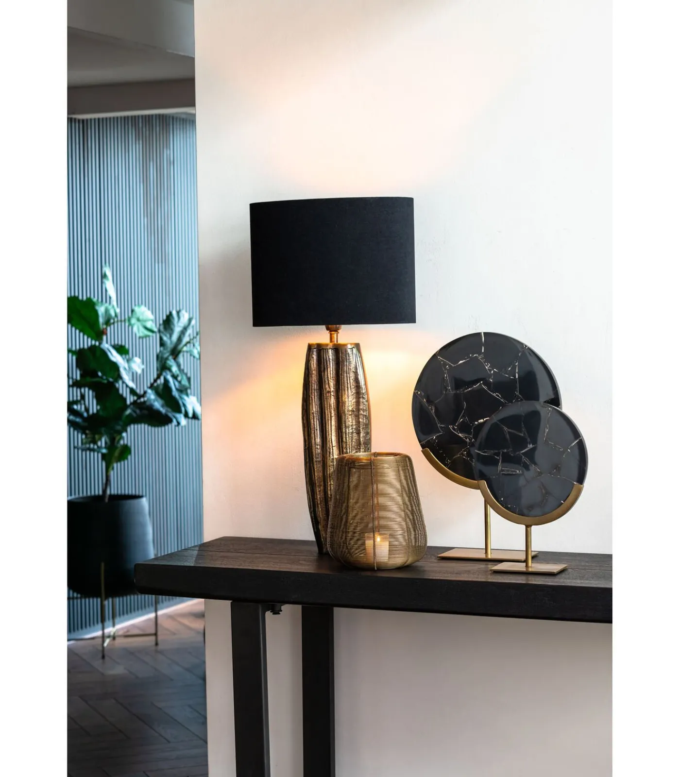 Light & Living Lampenkap Ovaal Velours - Zwart - 30x15x25cm