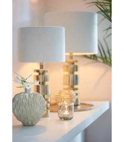 Light & Living Lampenkap Velours - Wit - 25x25x18cm