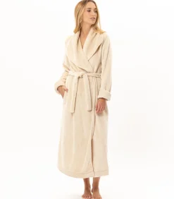 Discount Lange badjas met overslag van flanellen badstof ESSENTIEL 169 DAMES Loungewear