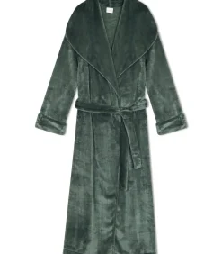 DAMES LE CHAT Lange badjas met overslag van flanellen badstof ESSENTIEL 169