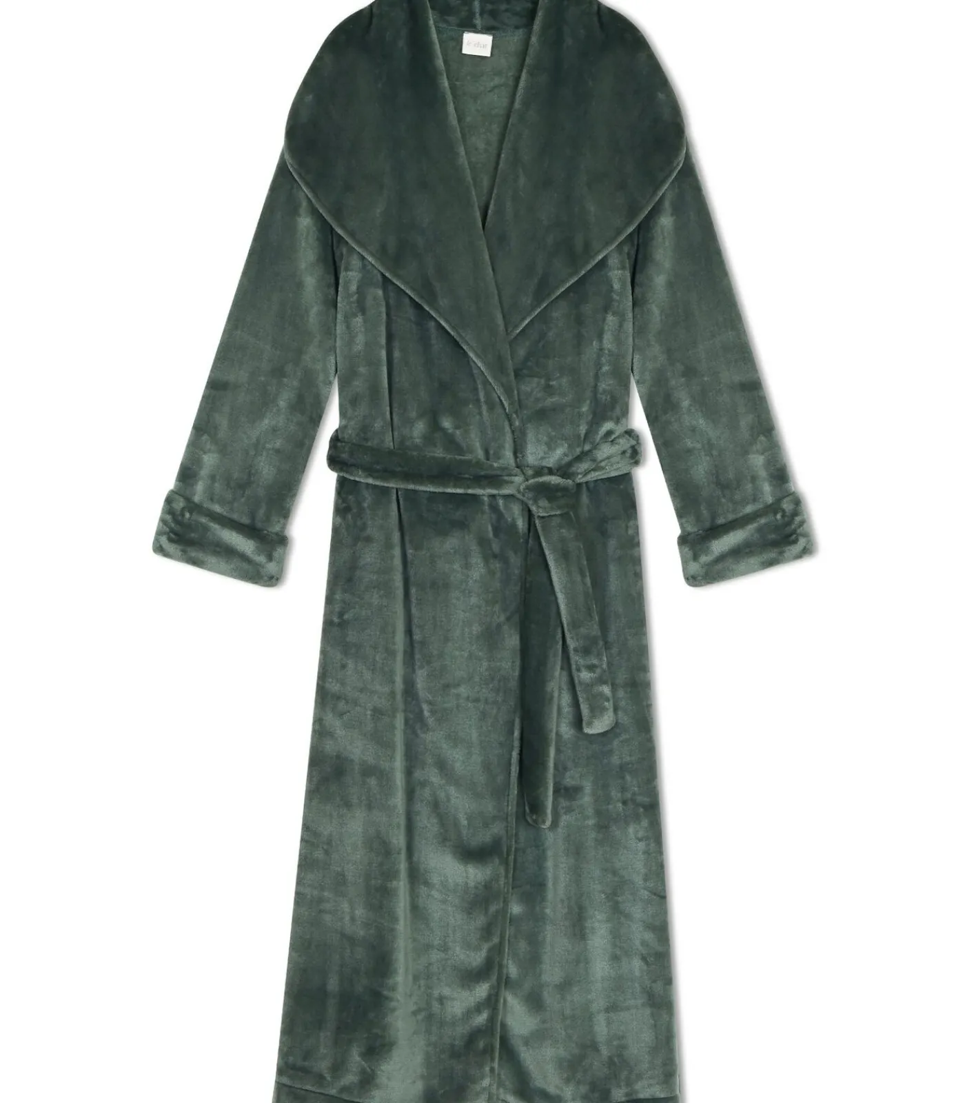 DAMES LE CHAT Lange badjas met overslag van flanellen badstof ESSENTIEL 169