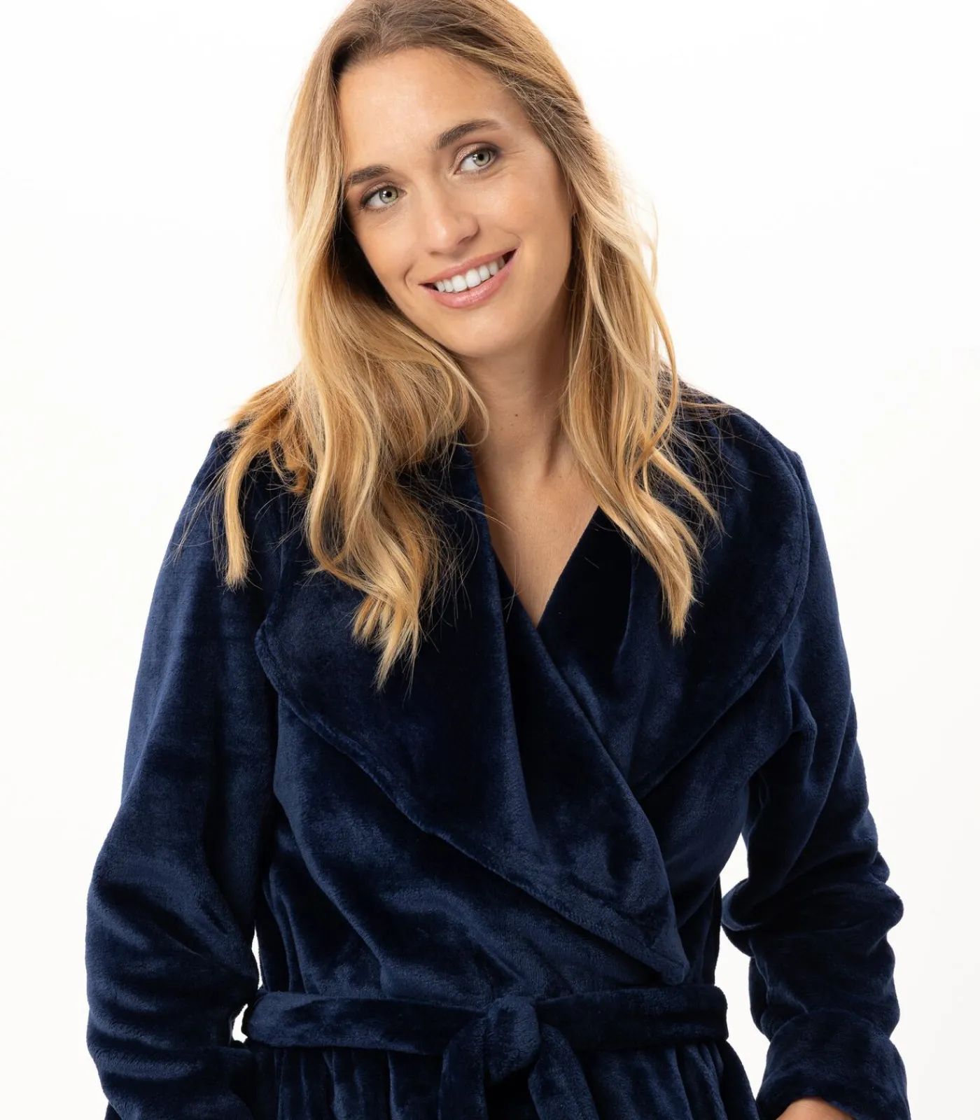 Discount Lange badjas met overslag van flanellen badstof ESSENTIEL 169 DAMES Loungewear