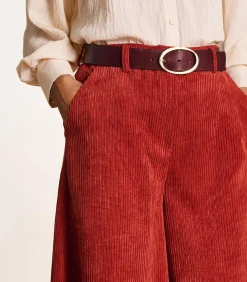 DAMES La Fée Maraboutée Lange bermuda van ribfluweel in terracottakleur