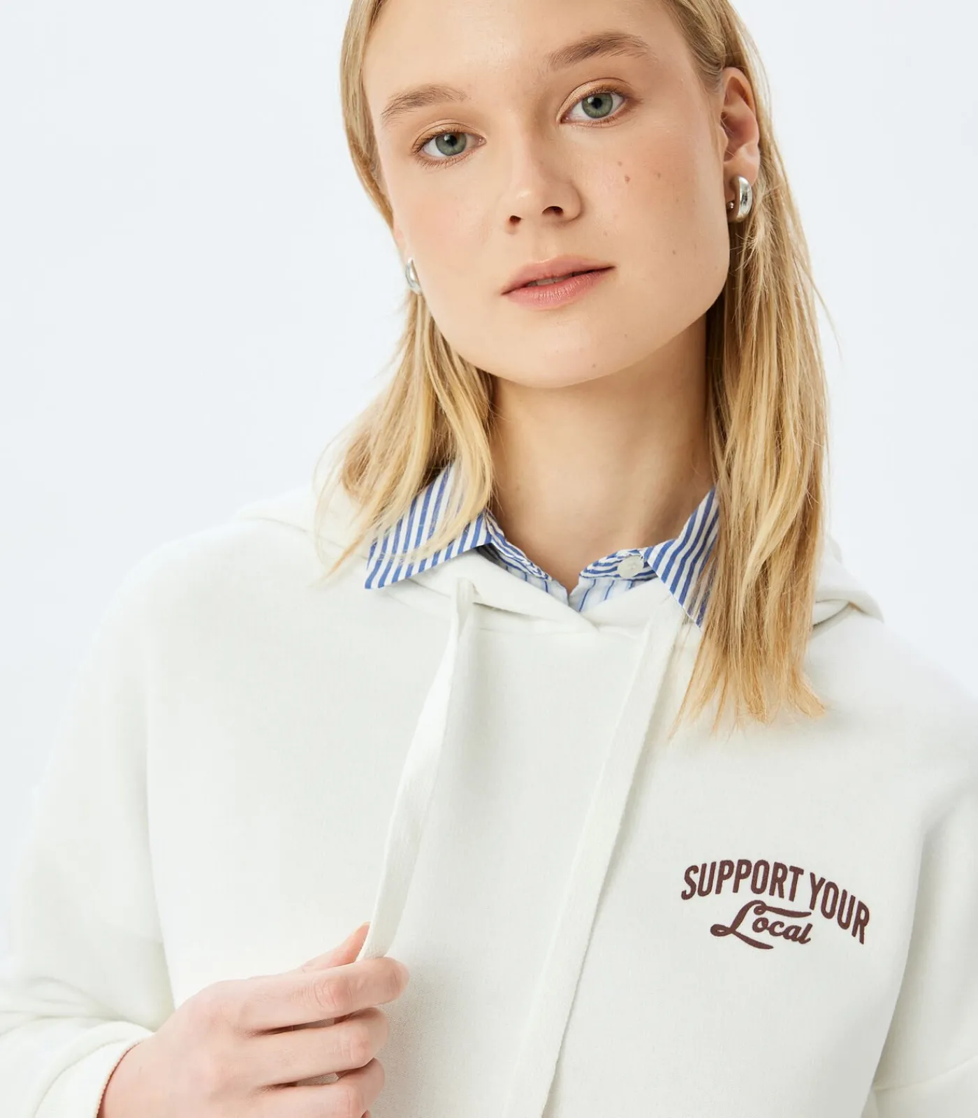 DAMES Koton Lange Hoodie met Print en Capuchon