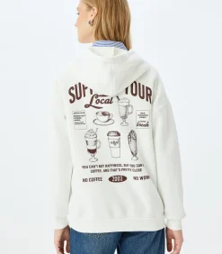 DAMES Koton Lange Hoodie met Print en Capuchon