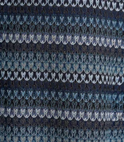 DAMES La Fée Maraboutée Lange jurk in petrolblauw met lange mouwen en haakwerk