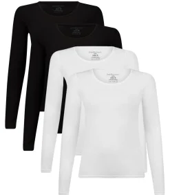 DAMES Bamboo basics Lange mouw LARA Verpakking van 4